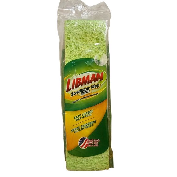 Libman Scrubster Mop Refill Easy Change Super Absorbent Cellulose Surface 1 ct - Picture 1 of 8